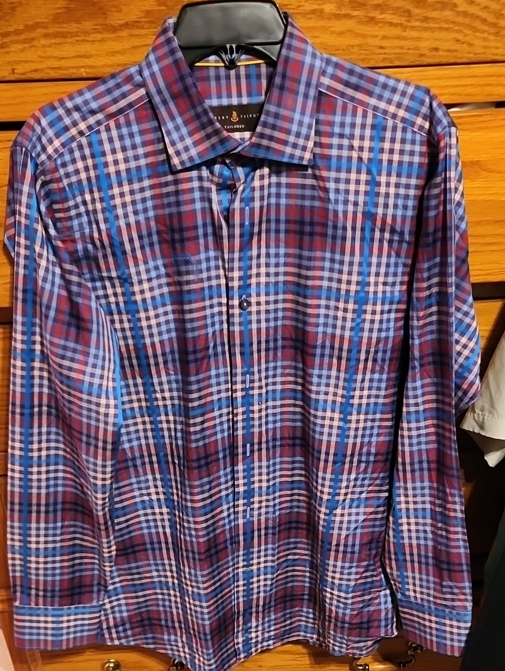 Robert Talbott Men’s Blue and Purple Plaid Button-Down Shirt